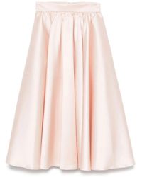 Blanca Vita Muslin Pleated Midi Skirt in White | Lyst UK