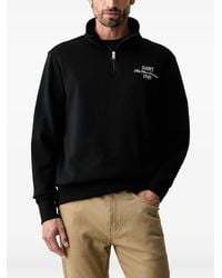 GANT - Logo-Embroidered Half-Zip Sweatshirt - Lyst