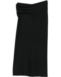 Alberta Ferretti - Draped-detail Midi Skirt - Lyst