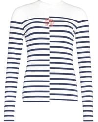 Jean Paul Gaultier - Half-And-Half Striped Long-Sleeved Top - Lyst