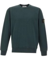 Stone Island - 610060 Organic-Cotton-Fleece Regular-Fit Crewneck Sweatshirt With Raglan Sleeves - Lyst