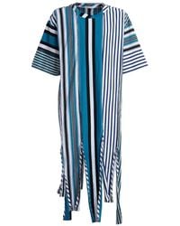 Marni - Fringe-Detail Striped T-Shirt - Lyst