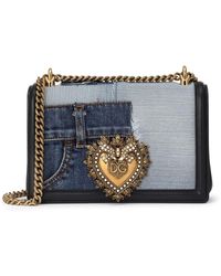 Dolce & Gabbana - Medium Devotion Patchwork-denim Top-handle Bag - Lyst