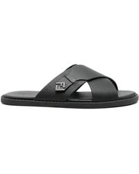 Fendi - Ff-Logo Crossover-Strap Sandals - Lyst