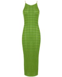 Elisabetta Franchi - Striped chain knit maxi dress - Lyst