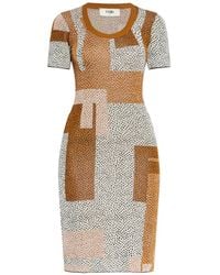 Fendi - Multicolour Viscose Jacquard Dress - Lyst