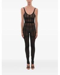 David Koma - Sheer-Panelled Sleeveless Jumpsuit - Lyst
