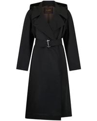 Moorer - Hooded Belted Coat - Lyst