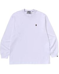 A Bathing Ape - Langarmshirt Mit Logo-Patch - Lyst