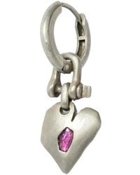 Parts Of 4 - Jazz's Solid Heart Sterling And Ruby Drop Earring - Lyst