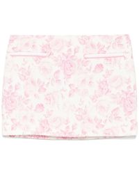 ROWEN ROSE - Mini-Rok Met Bloemenprint - Lyst