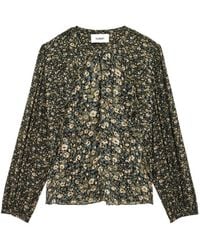 Ba&sh - Cross Floral-Print Ruffled Blouse - Lyst