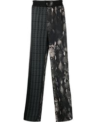 Roberto Cavalli - Mix-Print Silk Track Pants - Lyst