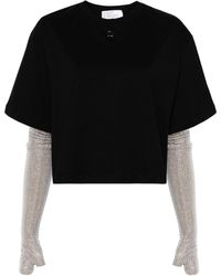 GIUSEPPE DI MORABITO - Cotton T-shirt With Fingerless Gloves - Lyst