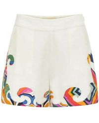 Carolina K - Embroidered Scalloped-Hem Shorts - Lyst
