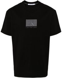 Calvin Klein - T-Shirt mit Logo-Stickerei - Lyst