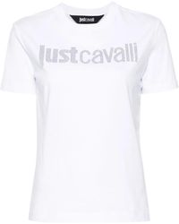 Just Cavalli - T-Shirt Mit Logo-Verzierung - Lyst