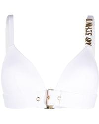 Moschino - Top de bikini con placa del logo - Lyst