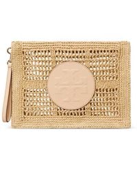 Tory Burch - Logo-Patch Woven Clutch Bag - Lyst