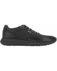 BOSS - Monogram Sneakers With Leather Trim And Eva Rubber Sole - Lyst