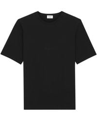 Saint Laurent - T-Shirt mit Logo-Stickerei - Lyst