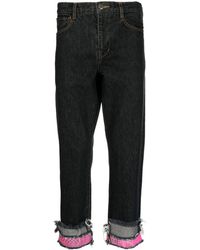Facetasm - Cropped Patchwork Jeans - Lyst