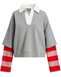 Essentiel Antwerp - Layered-Sleeve Polo-Collar Sweatshirt - Lyst