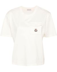 Moncler - Tweed Pocket-Detail T-Shirt - Lyst