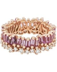 Suzanne Kalan - 18Kt Rose Diamond And Sapphire Ring - Lyst
