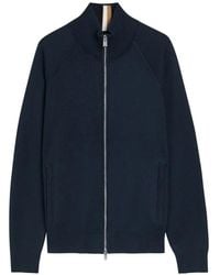 BOSS - Cardigan En Coton À Fermeture Zippée - Lyst
