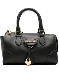 Love Moschino - Logo-Plaque Heart-Charm Tote Bag - Lyst