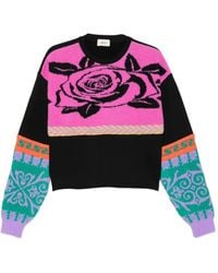 Akep - Pullover Mit Rosen-Intarsie - Lyst