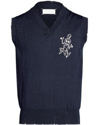 Maison Margiela - Embroidered Wool Vest - Lyst