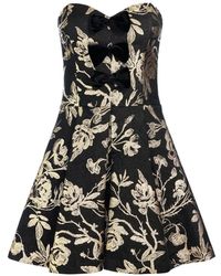 Alice + Olivia - Bow-Detail Floral Mini Dress - Lyst