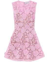 Self-Portrait - Floral-Lace Sleeveless Mini Dress - Lyst