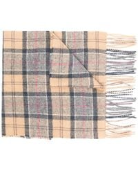 Barbour - チェック フリンジ スカーフ - Lyst
