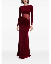 2310 STUDIO - Long-Sleeves Velvet Maxi Dress - Lyst