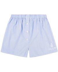 Sporty & Rich - Striped Button-Fly Shorts - Lyst