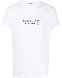 Zadig & Voltaire - Toby Slogan-embroidered T-shirt - Lyst