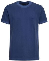 Fay - Piqué Embroidered T-Shirt - Lyst