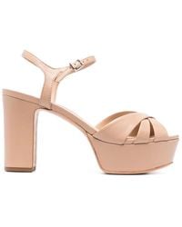 SCHUTZ SHOES - 110Mm Crossover-Straps Leather Sandals - Lyst