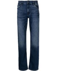 BOSS - Logo-Patch Straight-Leg Jeans - Lyst