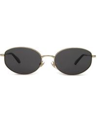 Burberry - Metal Check Oval Sunglasses - Lyst