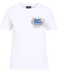 Etro - T-Shirt À Logo Pegaso Brodé En Coton - Lyst
