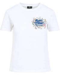 Etro - Pegaso-Embroidered T-Shirt - Lyst