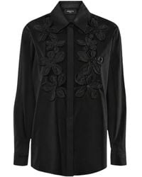 Nenette - Felicità Floral-Appliqué Sheer-Panel Shirt - Lyst