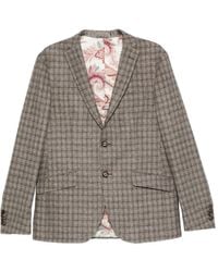 Etro - Geruite Blazer Met Paisley-Voering - Lyst