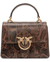 Pinko - Mini Sac À Main Love Bag One En Cuir À Imprimé Peau De Python - Lyst