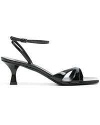 Casadei - Cut-out Patent-leather Sandals - Lyst