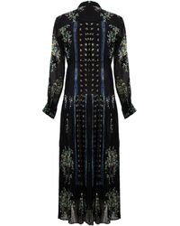 knee length dresses for ladies Amari Jersey Dress - Night Bloom Round Neck Long Sleeve Maxi Dress